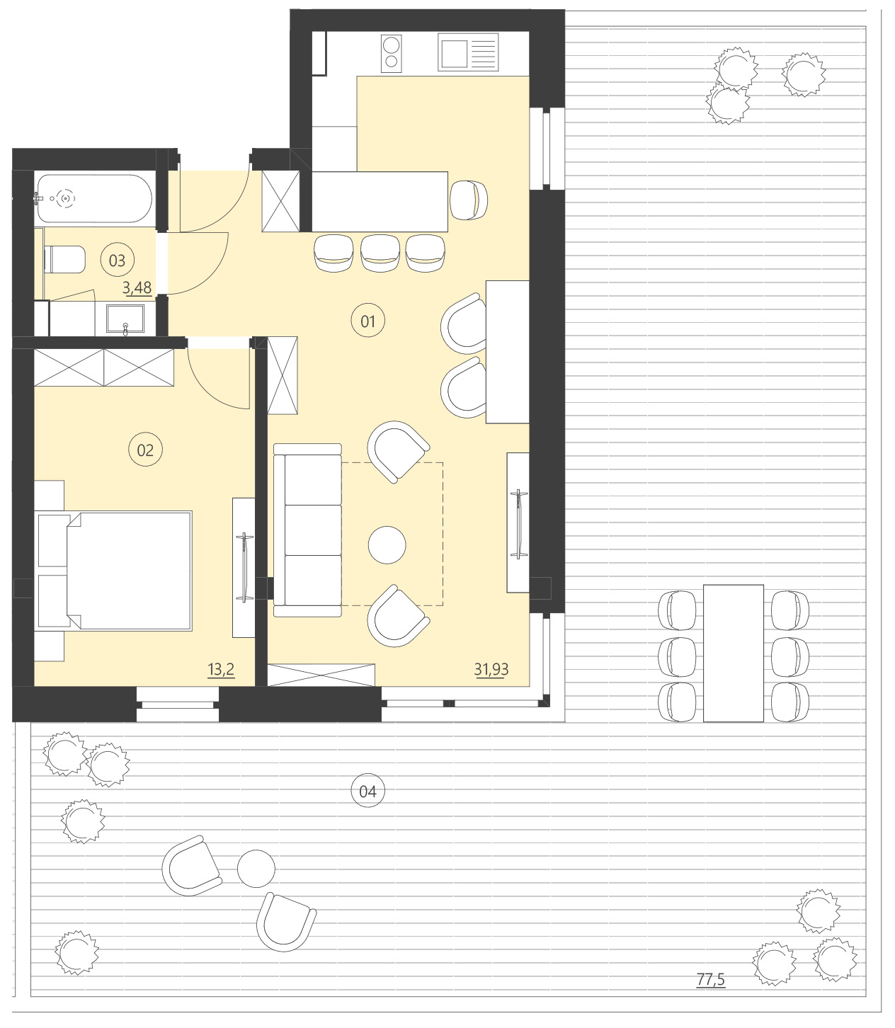 Rzut apartamentu 002B