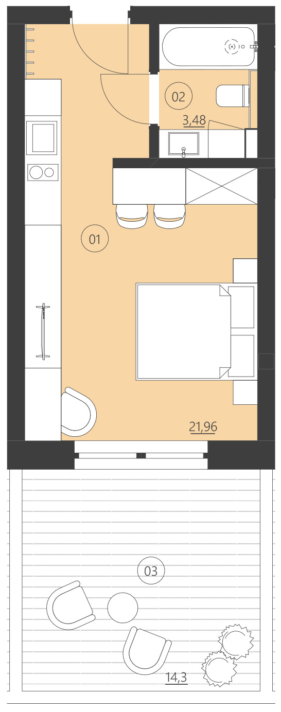 Rzut apartamentu 003B