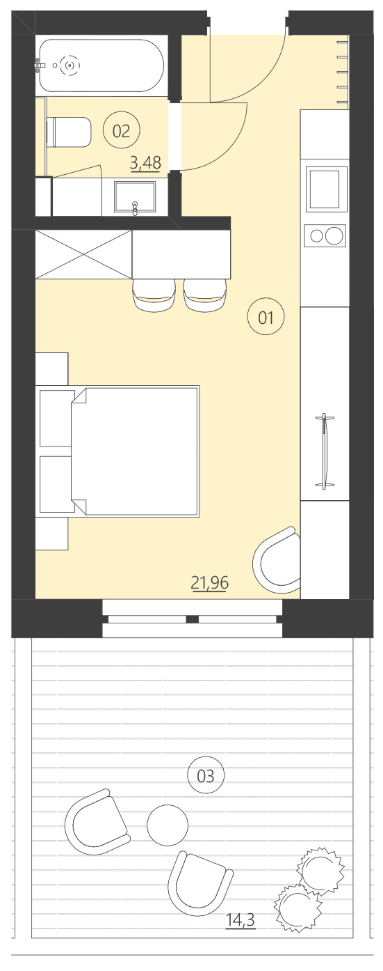 Rzut apartamentu 004B