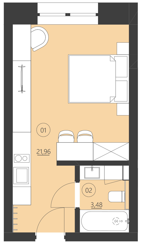 Rzut apartamentu 112B