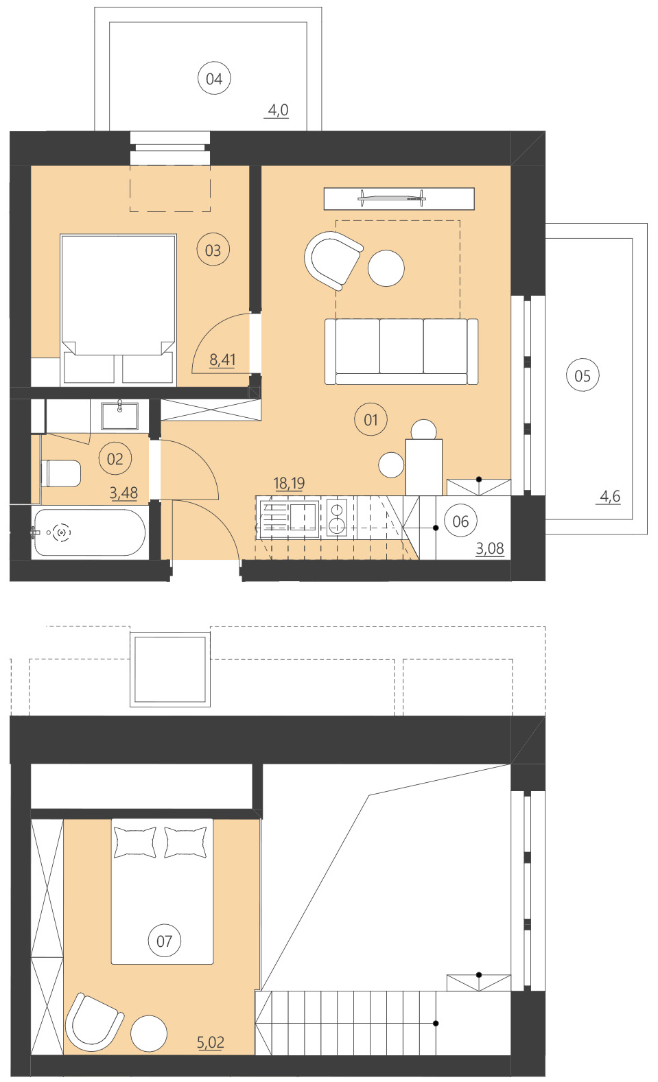 Rzut apartamentu 202B