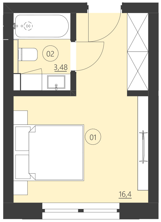 Rzut apartamentu 205B