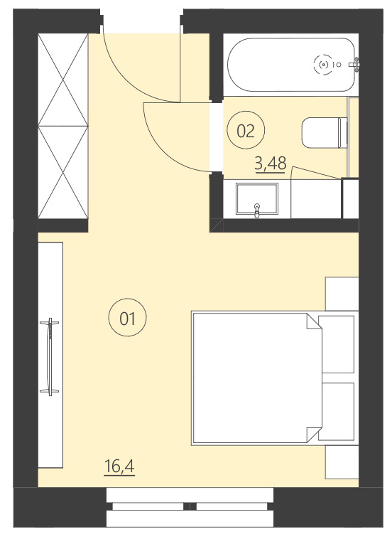 Rzut apartamentu 207B