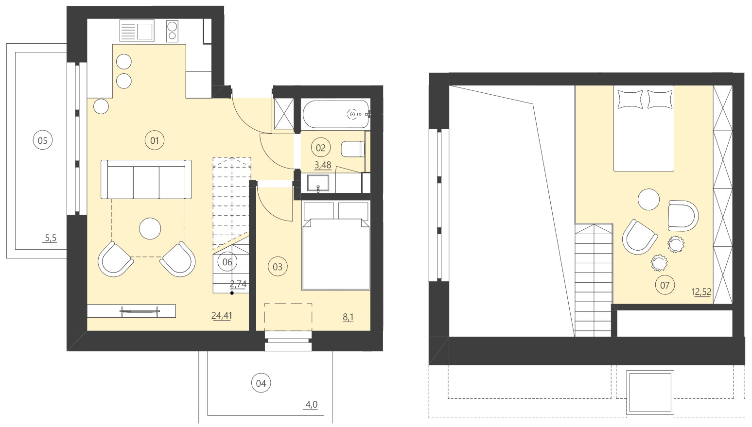Rzut apartamentu 209B
