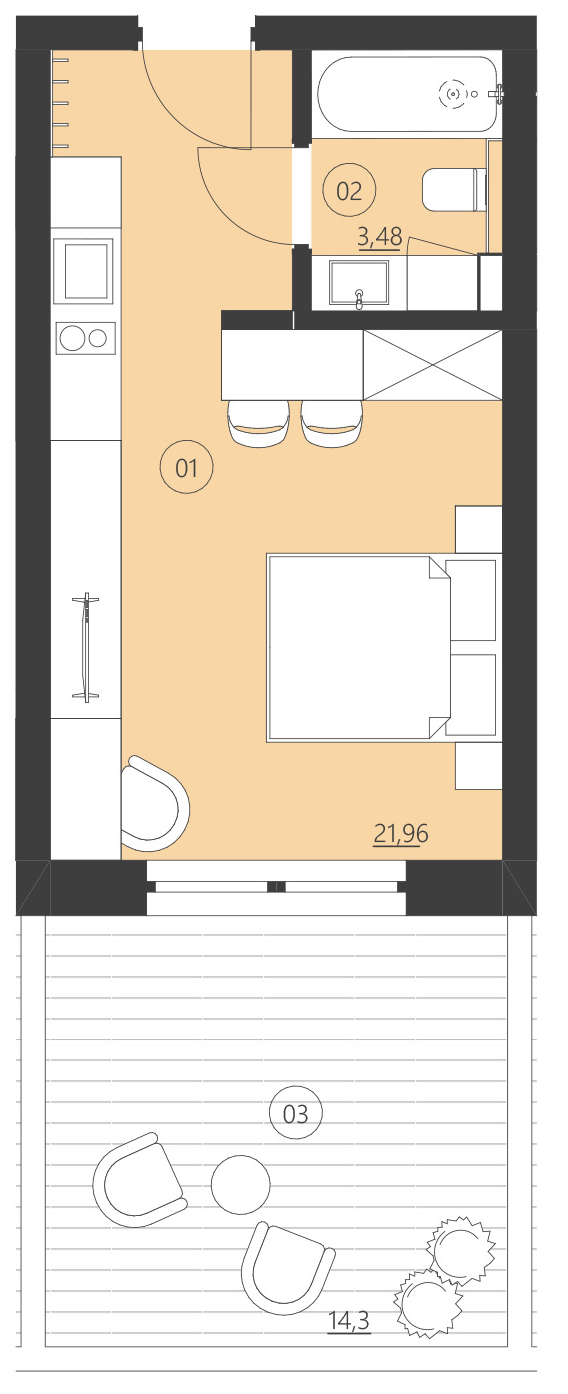 Rzut apartamentu 003C