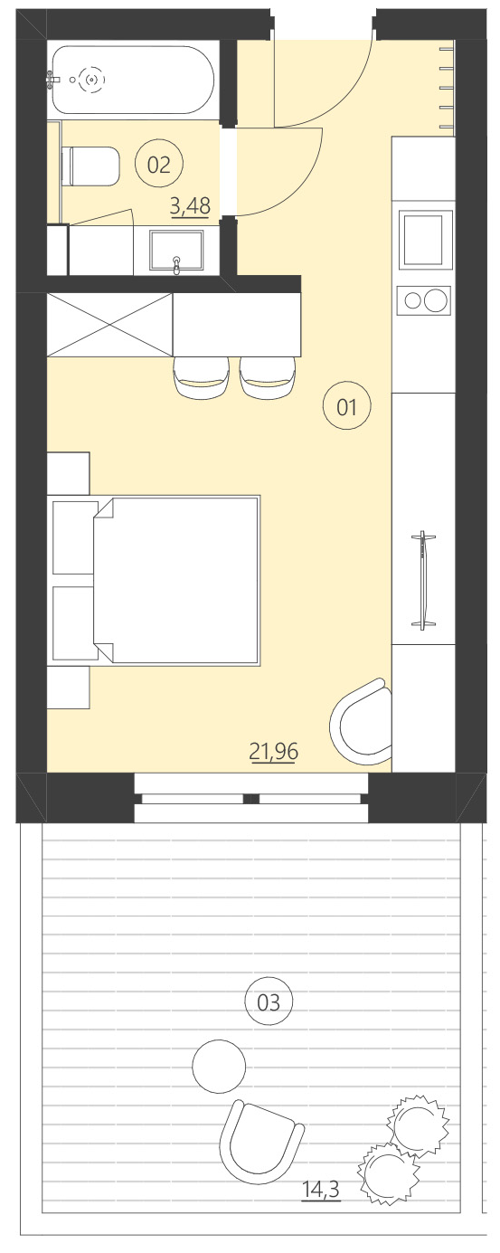 Rzut apartamentu 004C