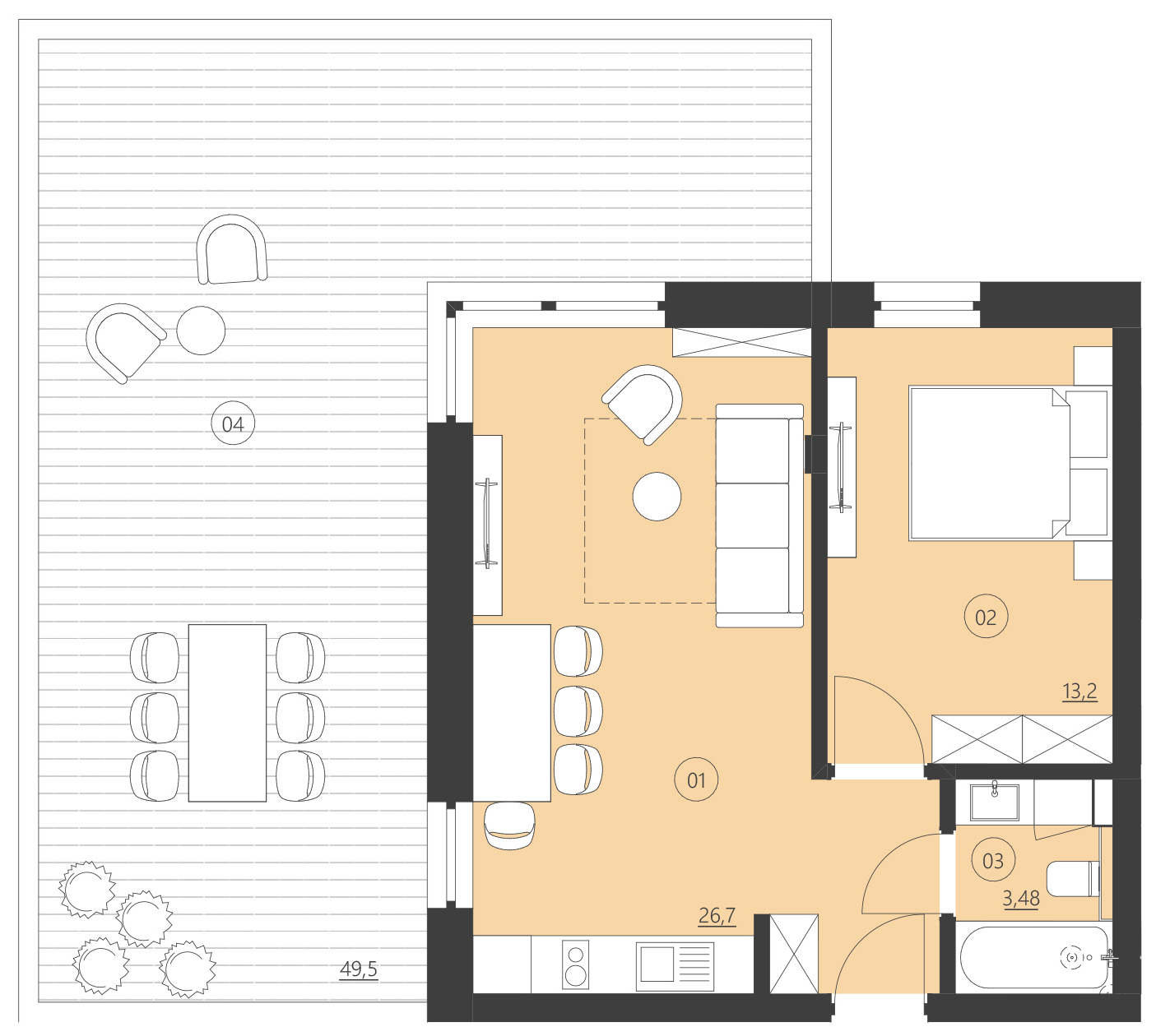 Rzut apartamentu 007C