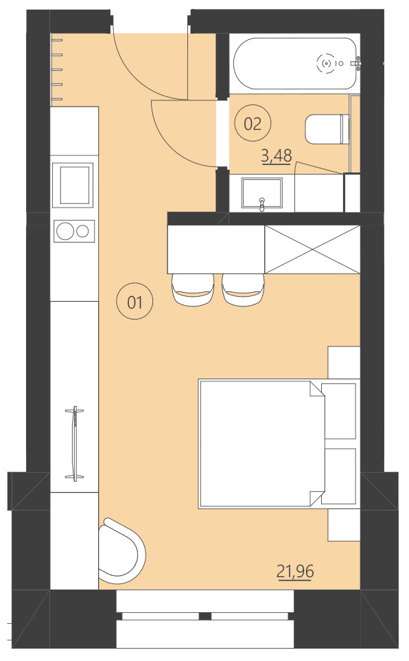 Rzut apartamentu 106C