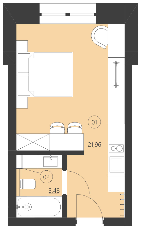 Rzut apartamentu 110C