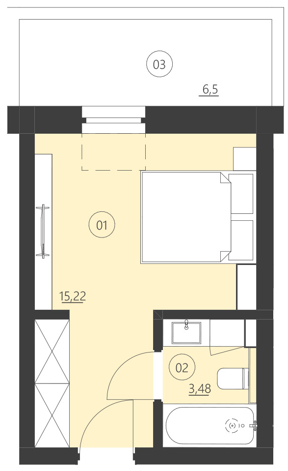 Rzut apartamentu 201C