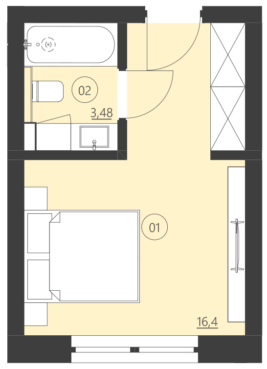 Rzut apartamentu 205C