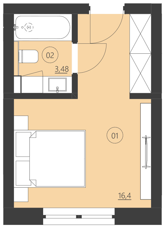 Rzut apartamentu 207C