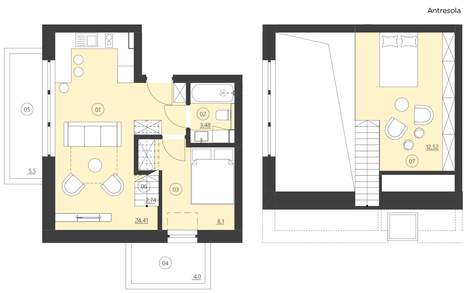 Rzut apartamentu 208C