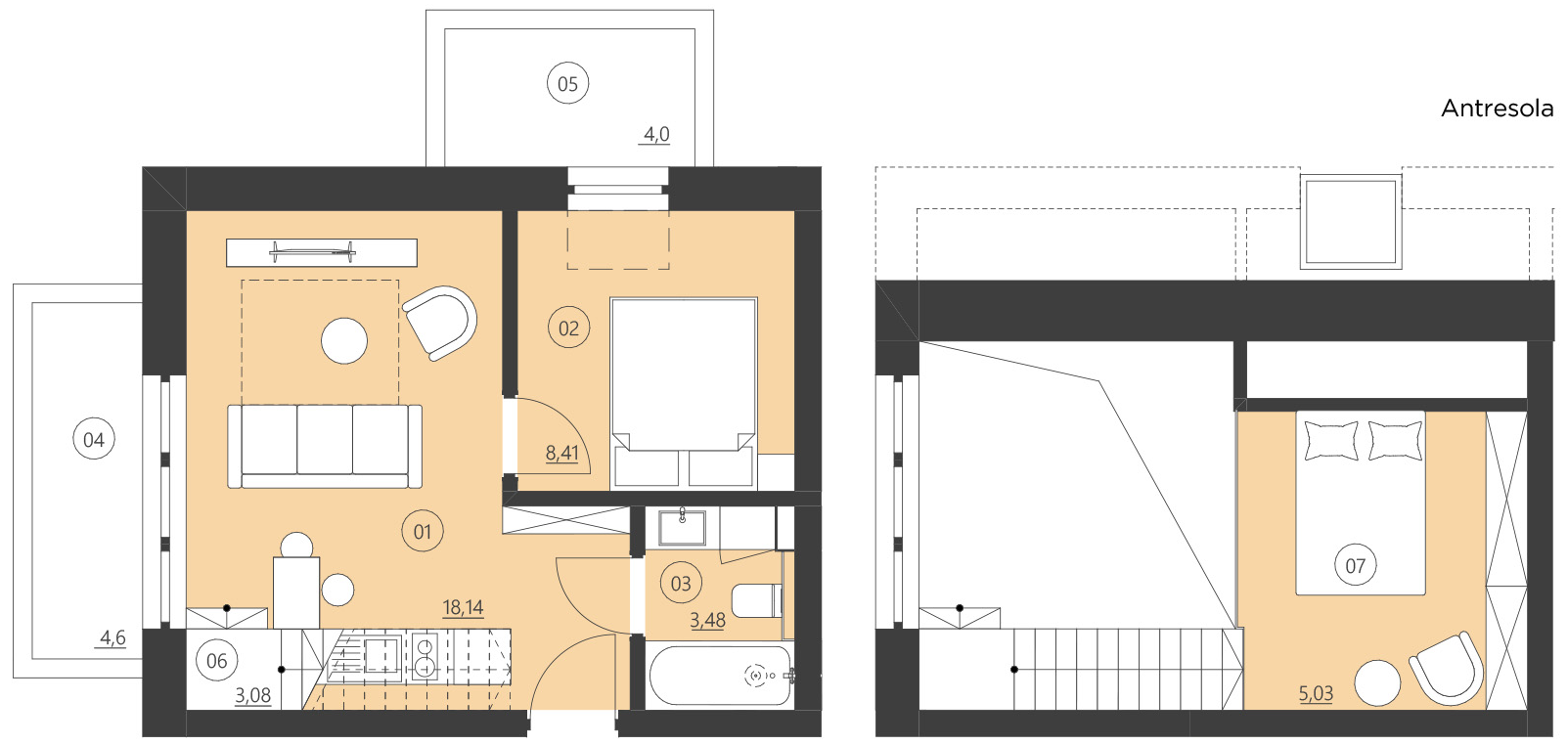 Rzut apartamentu 209C