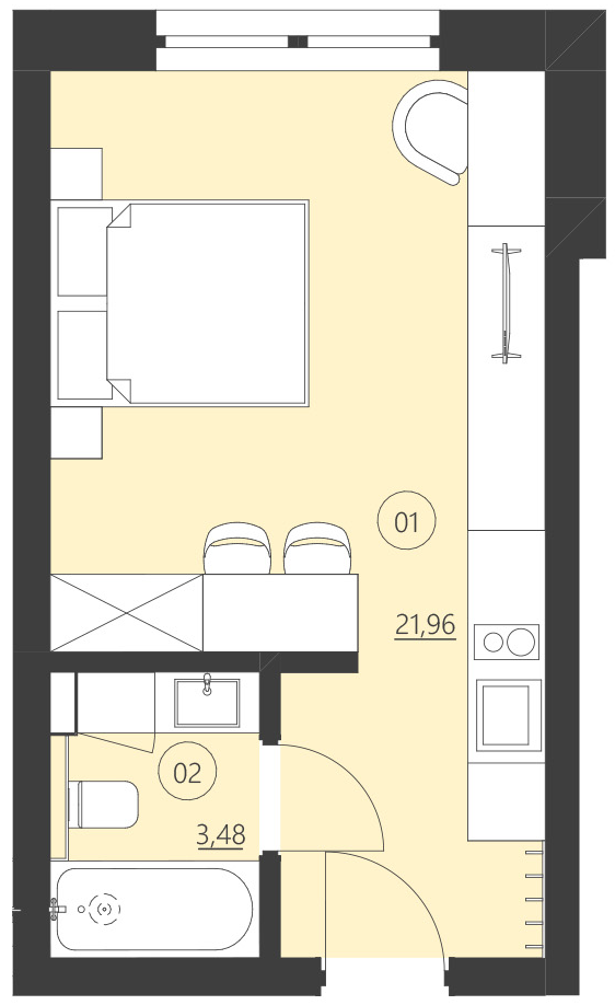 Rzut apartamentu 008D