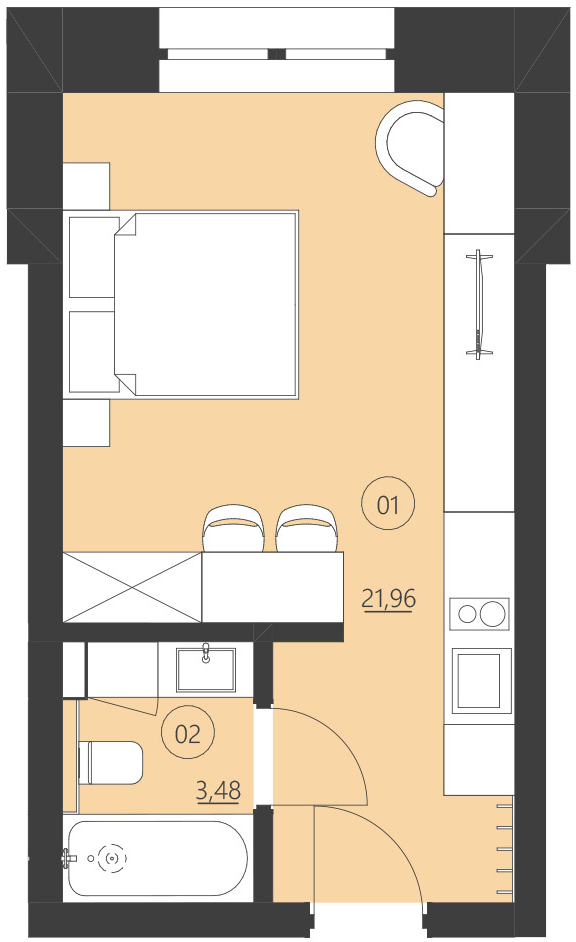 Rzut apartamentu 110D