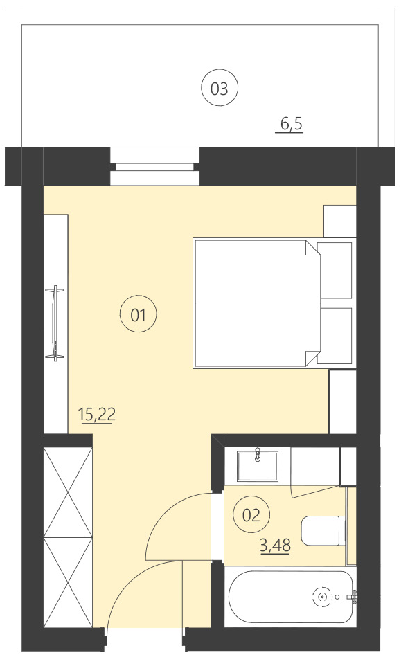 Rzut apartamentu 201D