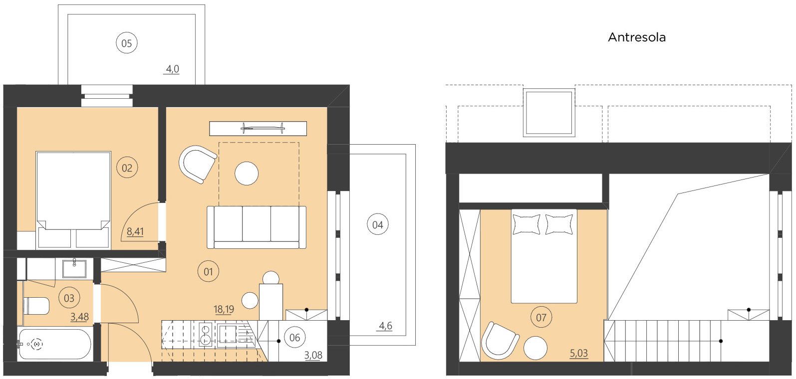 Rzut apartamentu 202D