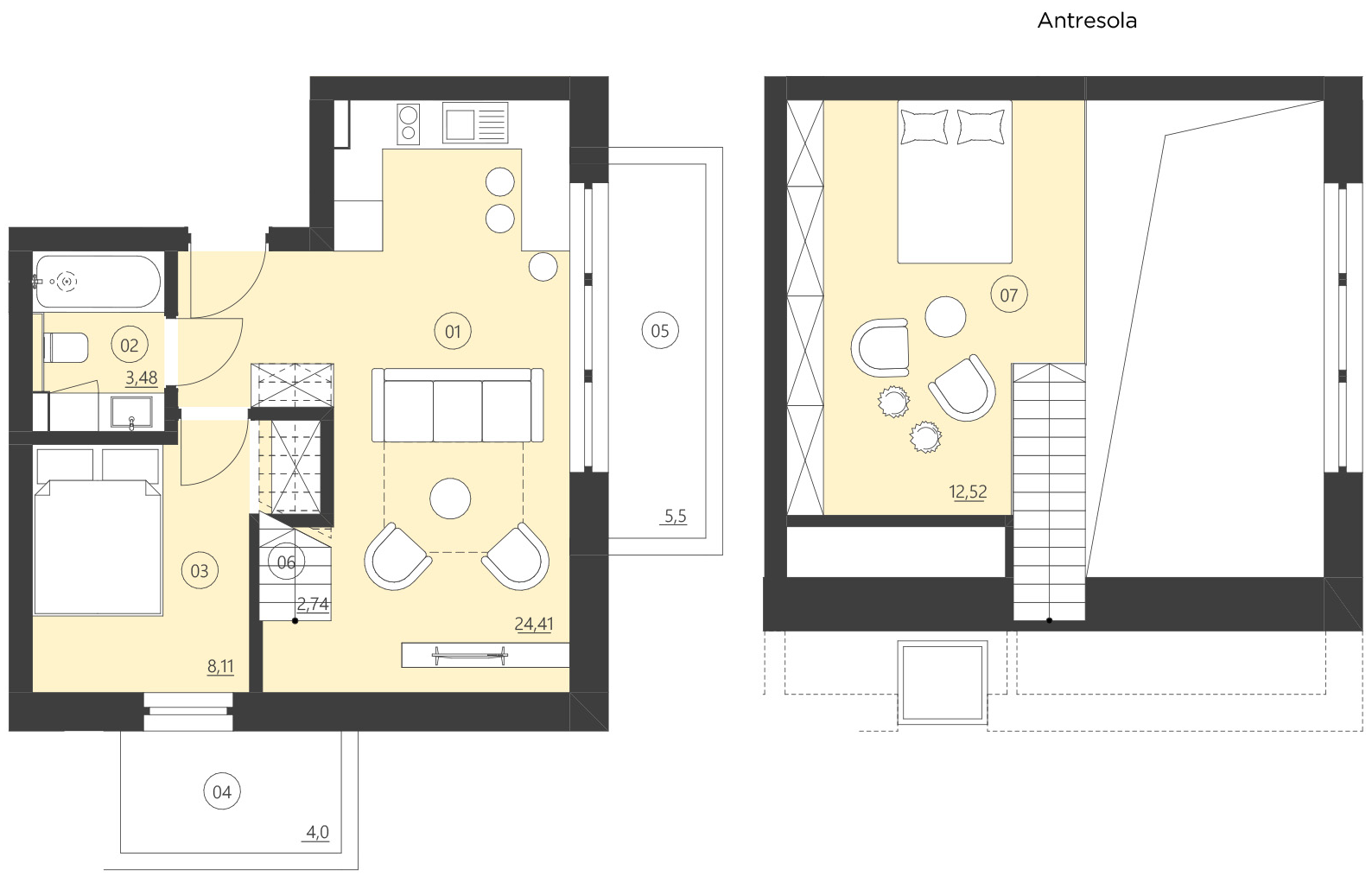 Rzut apartamentu 203D