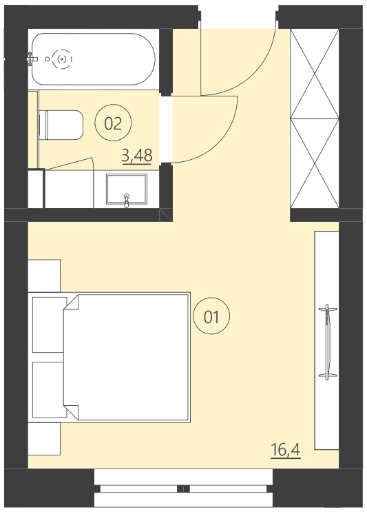 Rzut apartamentu 205D