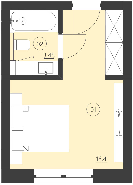 Rzut apartamentu 207D