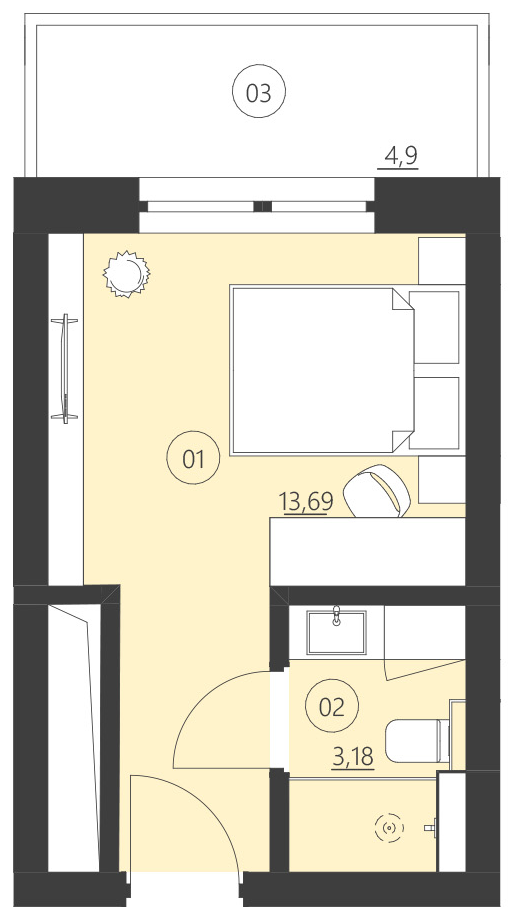 Rzut apartamentu 104A