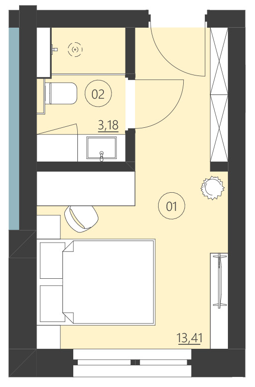Rzut apartamentu 108A