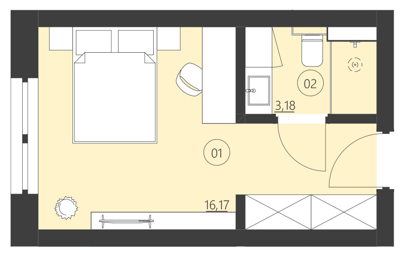 Rzut apartamentu 112A