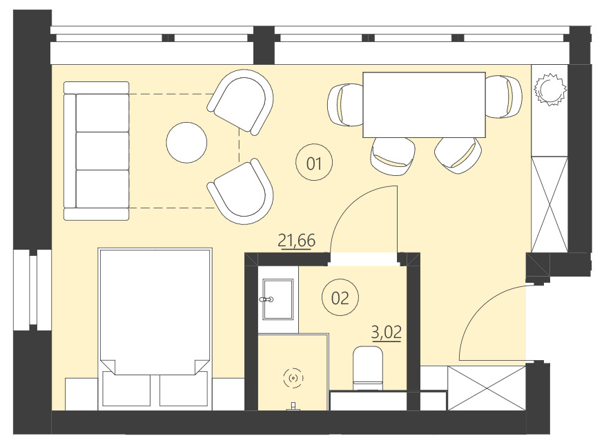 Rzut apartamentu 114A