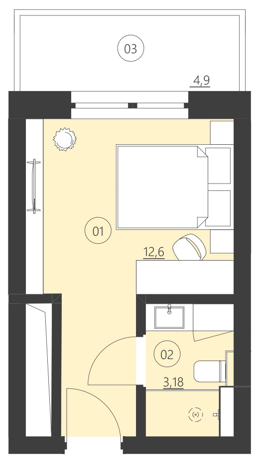 Rzut apartamentu 204A
