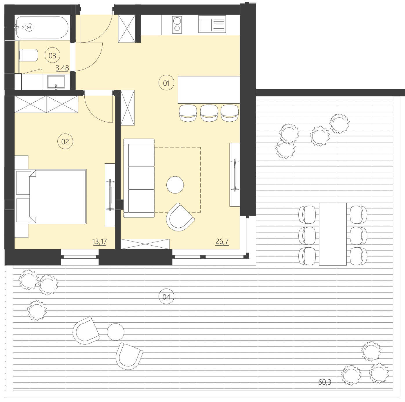 Rzut apartamentu 002E