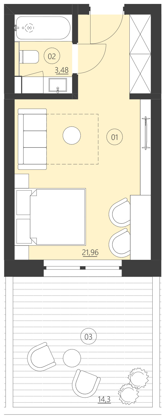 Rzut apartamentu 004E