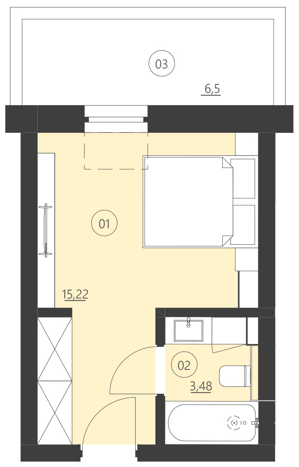 Rzut apartamentu 201E