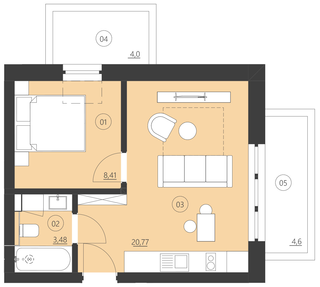 Rzut apartamentu 202E