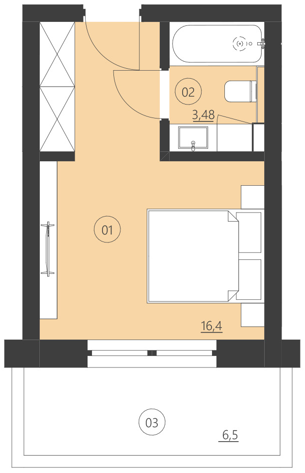 Rzut apartamentu 204E