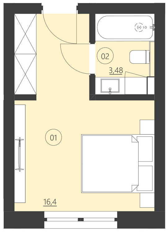 Rzut apartamentu 207E