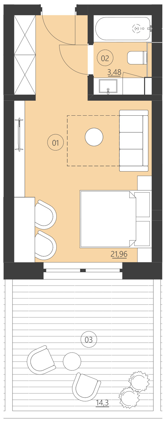 Rzut apartamentu 003F