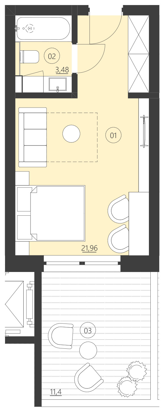 Rzut apartamentu 004F