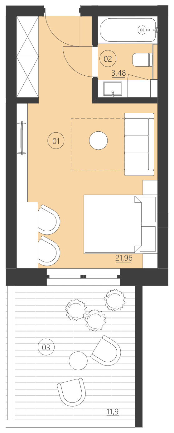 Rzut apartamentu 005F