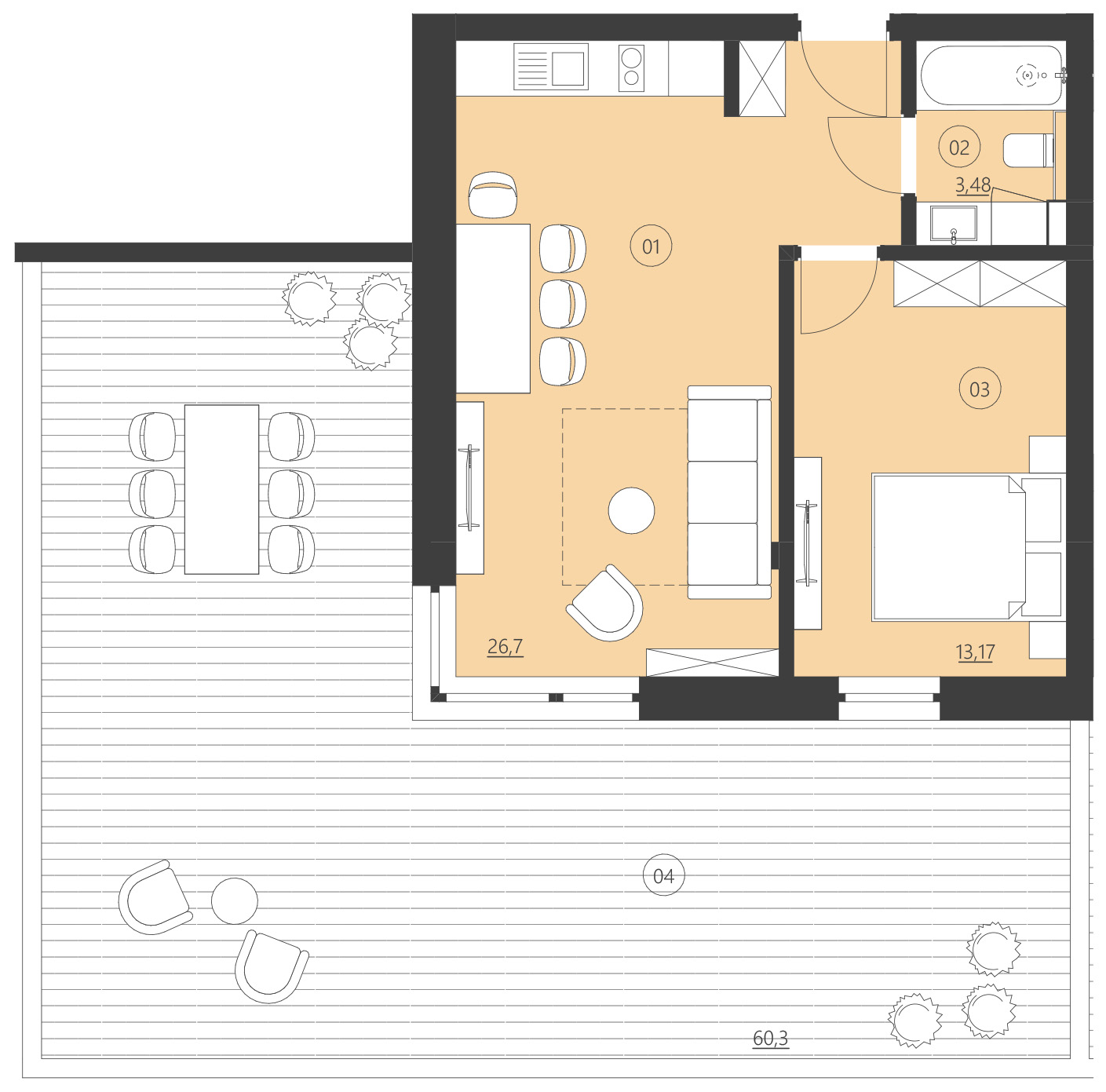 Rzut apartamentu 007F