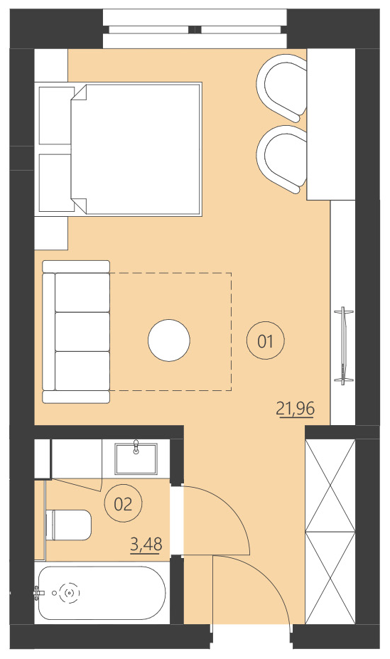 Rzut apartamentu 009F