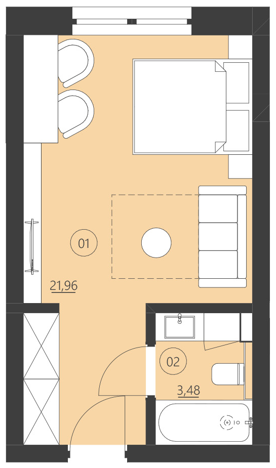 Rzut apartamentu 010F