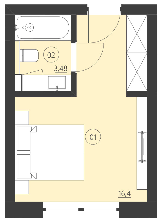 Rzut apartamentu 205F